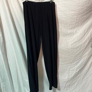 Susan Lawrence m black elastic waist stretchy pants straight leg euc